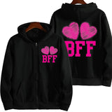 BFF Pink Hearts Sweater Hoodie