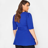 Plus Size Bow Peplum Top