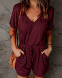 Casual Jogger Drawstring Romper Shorts