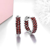 Natural Red Garnet Clip Earring