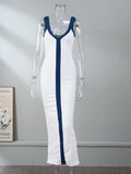 Front Stripe V Neck Dress