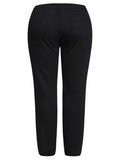 Plus Size Mid Waist Stretchy Ripped Jeans