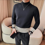 Simplicity Stripe Half Turtleneck Sweater