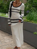 Autumn Slim Striped Knitted Dress
