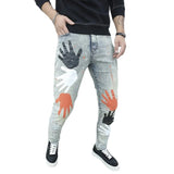 Stylish Painted Hands Jeans