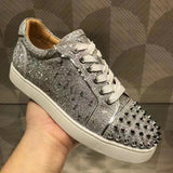 Rhinestone Rivets Studded Sneakers