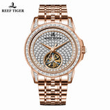 Rose Gold Crystal Automatic  Watch