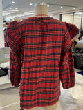 Plaid Ruffle Blouse Top