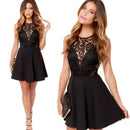 Black Lace Mesh Dress