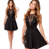 Black Lace Mesh Dress