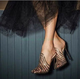 Stiletto Rhinestone Round Toe High Heels