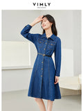 RetroButton Up Belt Jean Dress