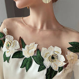 Mesh Floral Blouse Vintage Top