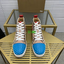 Red Sole Casual Leather Studded Sneakers