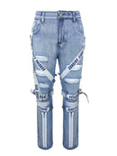 Slim Fit Multi Straps Jeans