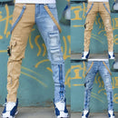 Spilt Strap Cargo Jeans