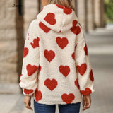 Plush Hearts Sweater Hoodie