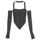 Halter Neck Off Shoulder Long Sleeve Top