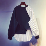 Striped Loose Casual Sweatshirt