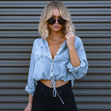 Jean Cropped Drawstring Top