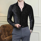 Ropa Casual Shiny Dress Shirt