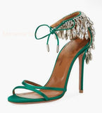 Glittering Crystal High Heels