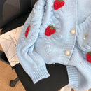 V-neck Strawberry Cardigan