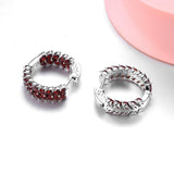 Natural Red Garnet Clip Earring