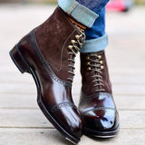 Bullock Flock Lace-up Round Toe Boots