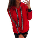 Loose Letter Ribbon Sweater Hoodie