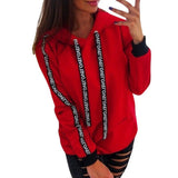 Loose Letter Ribbon Sweater Hoodie