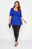 Plus Size Bow Peplum Top