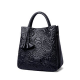 Leather Roses Print  HandBag