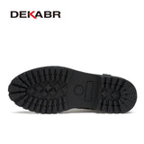Genuine Leather Buckle Boots