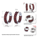 Natural Red Garnet Clip Earring