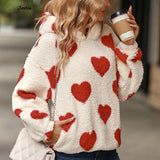 Plush Hearts Sweater Hoodie