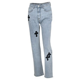 Cross Printed Jeans