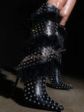 Crystal Wrapped Knee High Boots