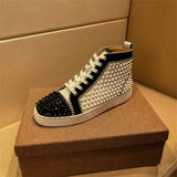 High Top Genuine Leather Rivet Shoes