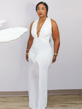 Plus Size Chiffon V Neck Romper