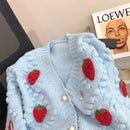 V-neck Strawberry Cardigan