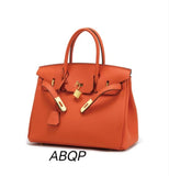 Luxury Genuine Leather Lock Handbag