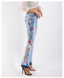 Side Flowers Stretch Sim-fit Jeans