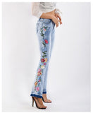 Side Flowers Stretch Sim-fit Jeans