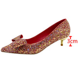 Shiny Glitter Bow High Heels