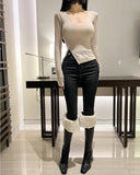 Black Double Strap Button Jeans