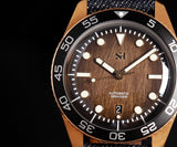 Jeans Strap Wood Grain Watch