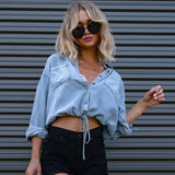 Jean Cropped Drawstring Top