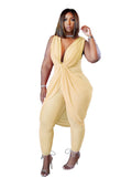 Plus Size Chiffon Sleeveless Romper