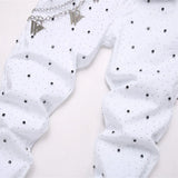 White Polka Dot  Rhinestone Jeans